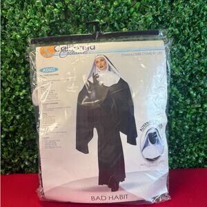 Bad Habit Nun Costume Adult XS 4-6 Black Cosplay Dress Halloween Cosplay